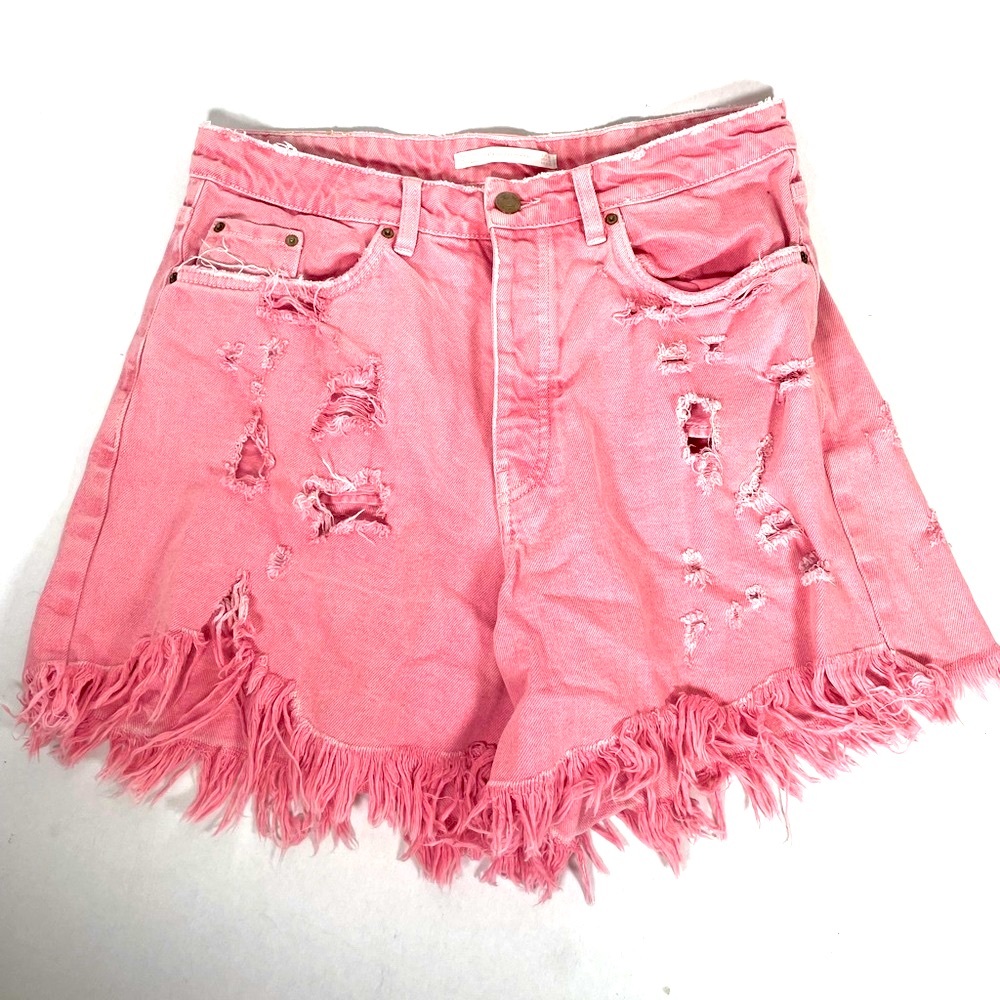 Zara Trafaluc Pink Demin Shorts Size 10